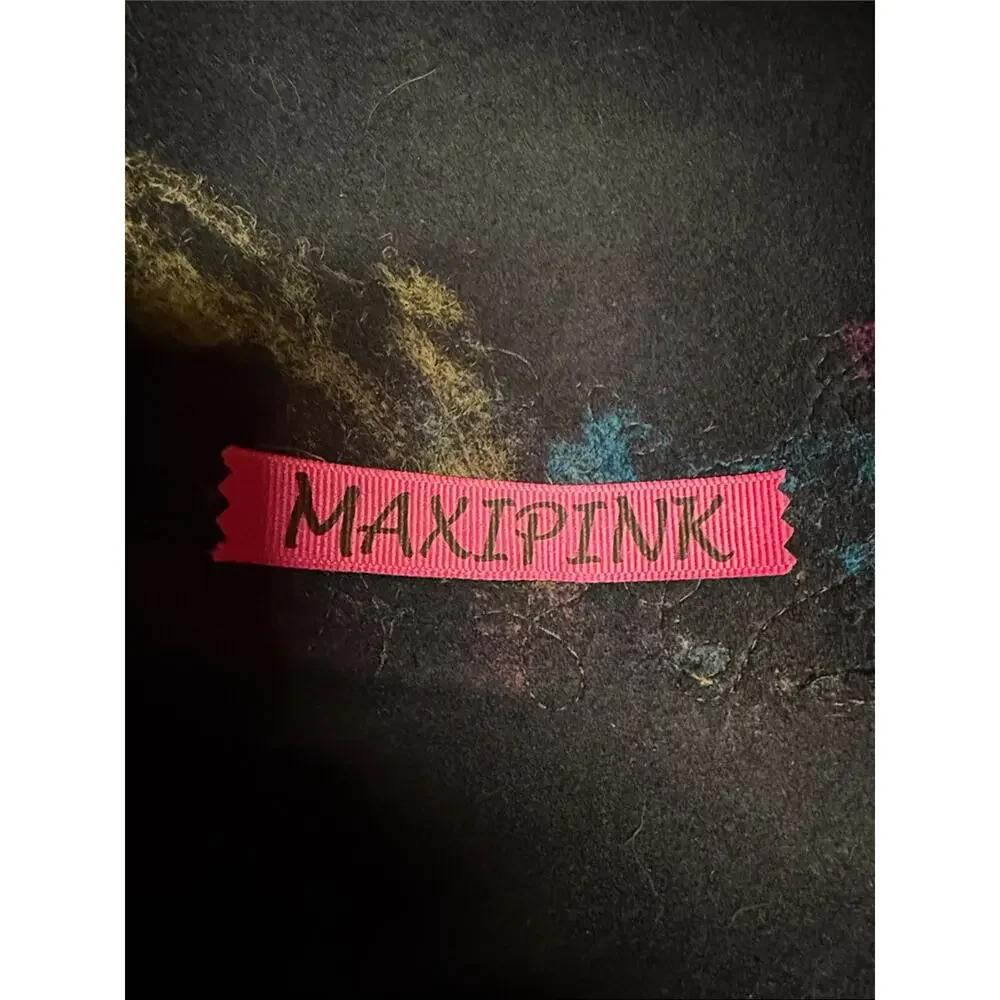MaxiPink Wool Art Hat Navy Pink Yellow Blue
